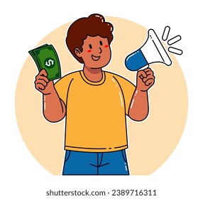 Black Man holding a megaphone announcement