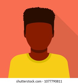 Black man icon. Flat illustration of black man vector icon for web