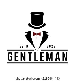 Black man logo design. Awesome man logo. A man with suit and hat logotype.