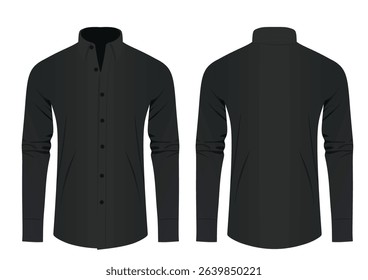 Black man long sleeve shirt. vector illustration	