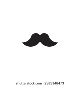 Icono de bigote de hombre negro con fondo transparente