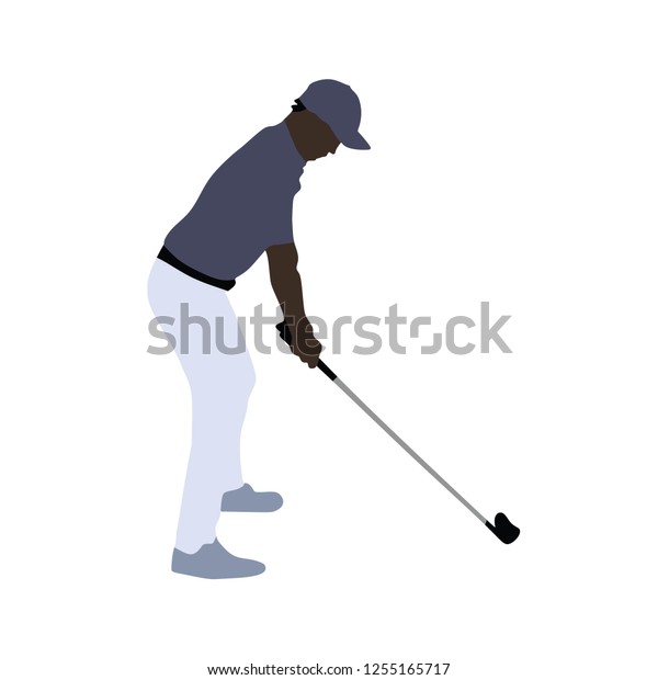 Black Man Playing Golf Silhouette Stock Vector Royalty Free