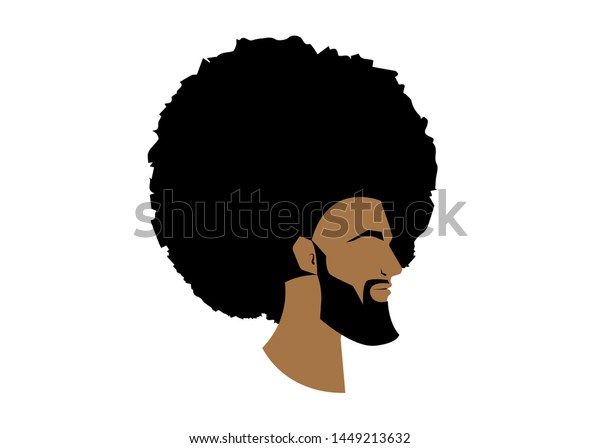Black Man Portrait Afro Curly Design Stock Vector Royalty Free