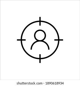 black man and sight icon on white background, vector illustration