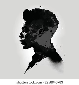 Black  man silhouette illustration vector