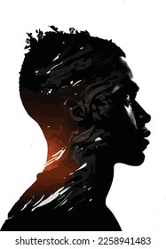 Black  man silhouette illustration vector