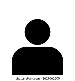 black man silhouette on white background for button or icon