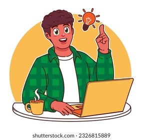 Ein Schwarzer lernt oder arbeitet an einem Laptop