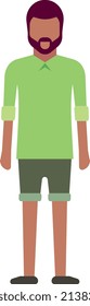 Black man in summer clothes. Male person standing