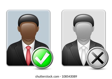 Black man user icons. Vector