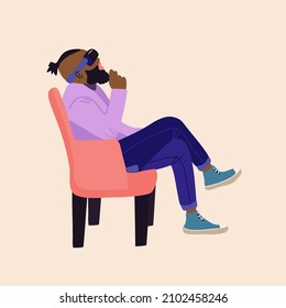 black man in vr glasses