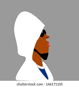 black man wearing hooded sweater