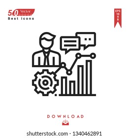 black management icon. management icon vector isolated on white background. Graphic design, material design, 2019 year best selling icons, mobile application, UI / UX design, EPS 10 format vector
