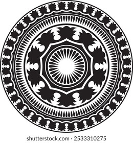 The Black mandala art. The color black in the mandala symbolizes mystery, individuality and deep thinking.