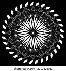Mandala negra. Hermoso Mandala Negro. Mandala negra normal.