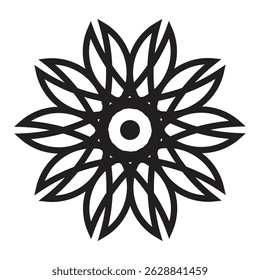 Black mandala circular center ornamental pattern vector design. 