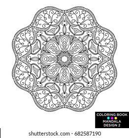 Black mandala for coloring book
