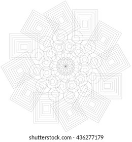 Black mandala for coloring. Mandala vector coloring page. Mandala art design. Intricate mandala pattern. Unusual mandala tattoo. Outline mandala flower. Line mandala print. Oriental mandala color book