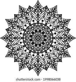 Black Mandala for Design | Mandala Circular pattern design for Henna, Mehndi, tattoo, decoration.
Decorative ornament in ethnic oriental style. Coloring book page.
