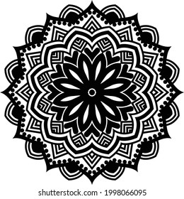 Black Mandala for Design | Mandala Circular pattern design for Henna, Mehndi, tattoo, decoration.
Decorative ornament in ethnic oriental style. Coloring book page.
