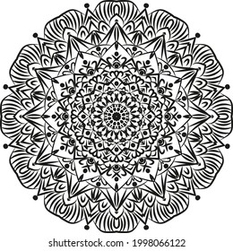 Black Mandala for Design | Mandala Circular pattern design for Henna, Mehndi, tattoo, decoration.
Decorative ornament in ethnic oriental style. Coloring book page.

