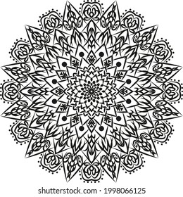 Black Mandala for Design | Mandala Circular pattern design for Henna, Mehndi, tattoo, decoration.
Decorative ornament in ethnic oriental style. Coloring book page.
 svg