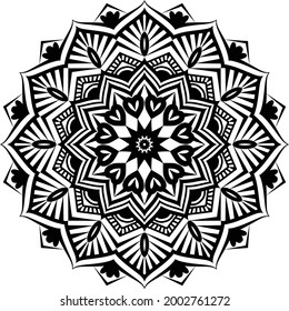 Black Mandala for Design | Mandala Circular pattern design for Henna, Mehndi, tattoo, decoration.
Decorative ornament in ethnic oriental style. Coloring book page.