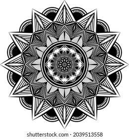 Black Mandala for Design | Mandala Circular pattern design for Henna, Mehndi, tattoo, decoration.
Decorative ornament in ethnic oriental style. Coloring book page.