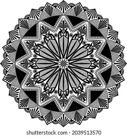 Black Mandala for Design | Mandala Circular pattern design for Henna, Mehndi, tattoo, decoration.
Decorative ornament in ethnic oriental style. Coloring book page.