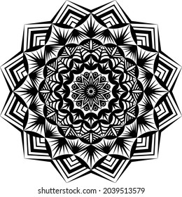 Black Mandala for Design | Mandala Circular pattern design for Henna, Mehndi, tattoo, decoration.
Decorative ornament in ethnic oriental style. Coloring book page.
