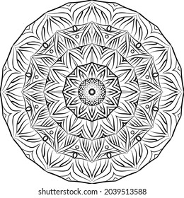 Black Mandala for Design | Mandala Circular pattern design for Henna, Mehndi, tattoo, decoration.
Decorative ornament in ethnic oriental style. Coloring book page.