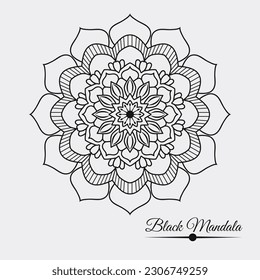 Black Mandala Design Template SVG, Ai, EPS, PDF, JPG, PNG File