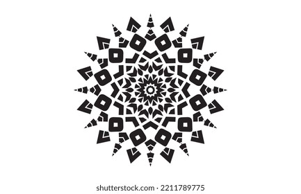 Black mandala design vector background vintage abstract floral pattern