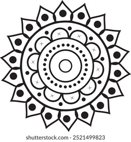 black Mandala design vector file 