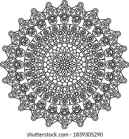 Black Mandala Design Vector Ornament
