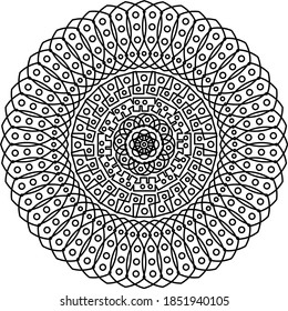 Black Mandala Design Vektorgrafik-Ornament