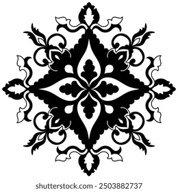 black mandala lines no color on white Mandala for decorating books