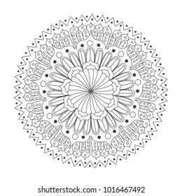 Black mandala on white background. vector illustration