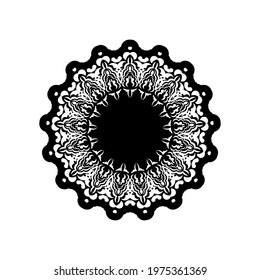 Black mandala on a white background. Vector illustration