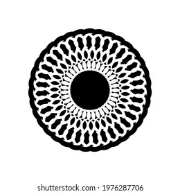 Black mandala on a white background. Good for menus, prints, logos and postcards. Vector illustration