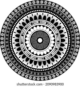 Mandala Negra Sobre El Fondo Blanco Para El Efecto Calmador