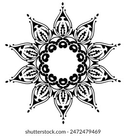 Black mandala on white background. New Design luxury Mandala