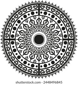 Black Mandala Ornament Vector Design For Decoration