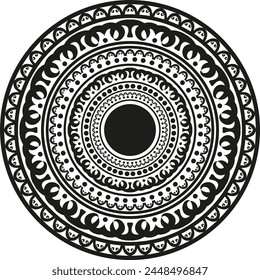 Black Mandala Ornament Vector Design For Decoration