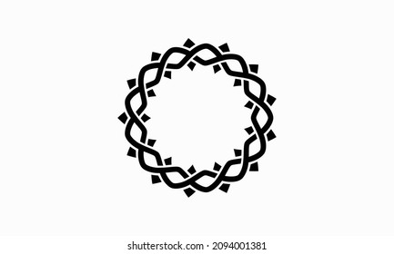 Black mandala pattern vector. Mandala symbol vector eps