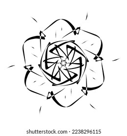 Black mandala. Round Ornament Pattern on white background. Vector illustration
