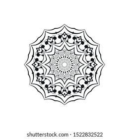 Black mandala vector autumn pattern