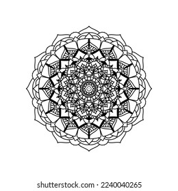 Black Mandala Vektorgrafik Design mit orientalischer Blumenform. Es wird auch für Tätowierungen und Dekorationen verwendet. 