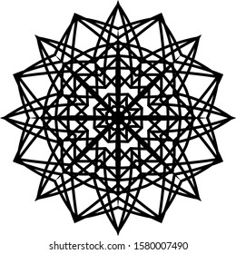 Black mandala vector isolated pattern