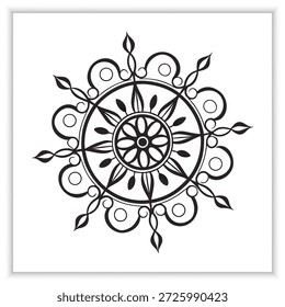 Black Mandala With Whaite Background 